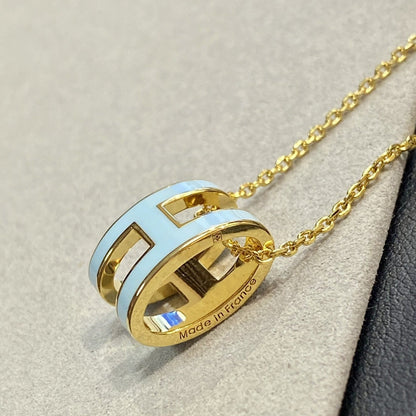 [Lucky Star]POP H LIGHT BLUE NECKLACE