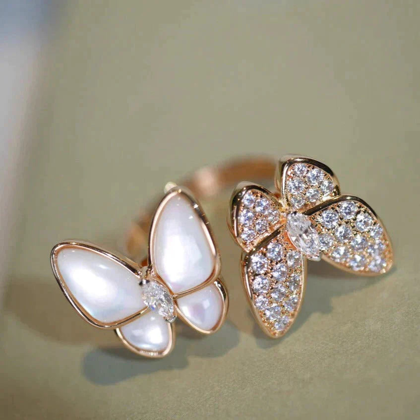 [Lucky Star]TWIN BUTTERFLY DIAMOND MOP RING