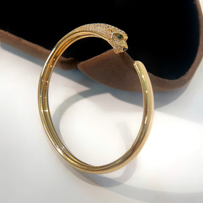 [Lucky Star]PANTHERE GOLD DIAMOND OPEN BRACELET
