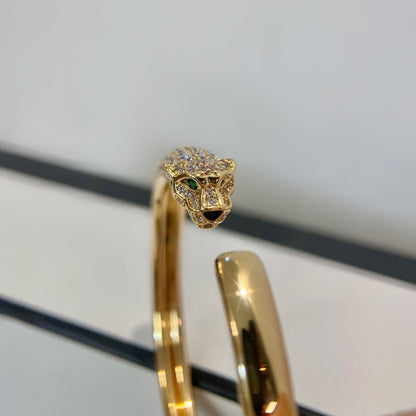 [Lucky Star]PANTHERE GOLD DIAMOND OPEN BRACELET