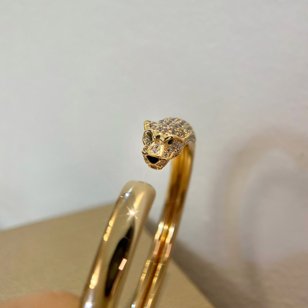[Lucky Star]PANTHERE GOLD DIAMOND OPEN BRACELET