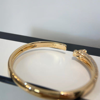 [Lucky Star]PANTHERE GOLD DIAMOND OPEN BRACELET