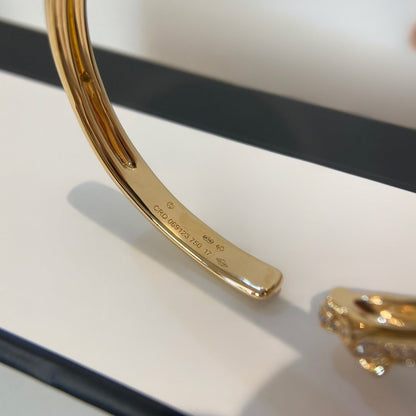 [Lucky Star]PANTHERE GOLD DIAMOND OPEN BRACELET