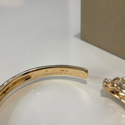 [Lucky Star]PANTHERE GOLD DIAMOND OPEN BRACELET