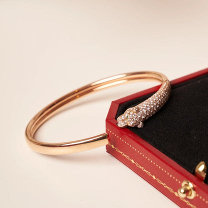 [Lucky Star]PANTHERE ROSE GOLD DIAMOND OPEN BRACELET