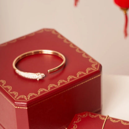 [Lucky Star]PANTHERE ROSE GOLD DIAMOND OPEN BRACELET