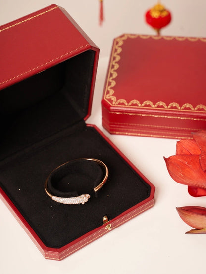 [Lucky Star]PANTHERE ROSE GOLD DIAMOND OPEN BRACELET