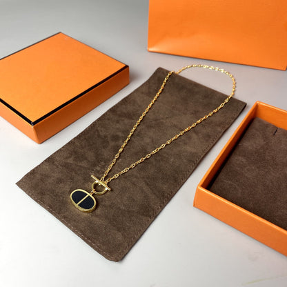 [Lucky Star]CHAINE VERSO BLACK CERAMIC NECKLACE