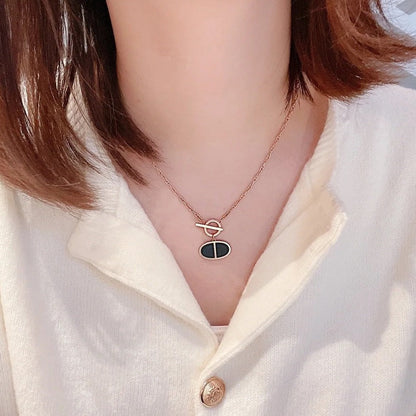 [Lucky Star]CHAINE VERSO BLACK CERAMIC NECKLACE