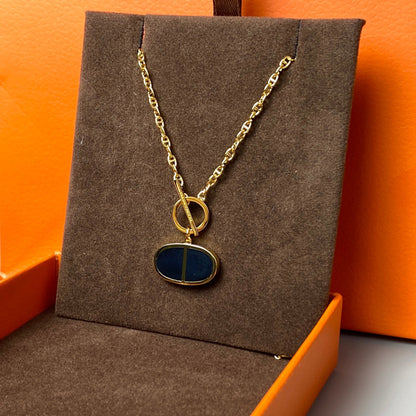 [Lucky Star]CHAINE VERSO BLACK CERAMIC NECKLACE
