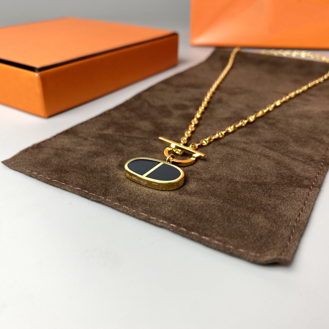 [Lucky Star]CHAINE VERSO BLACK CERAMIC NECKLACE