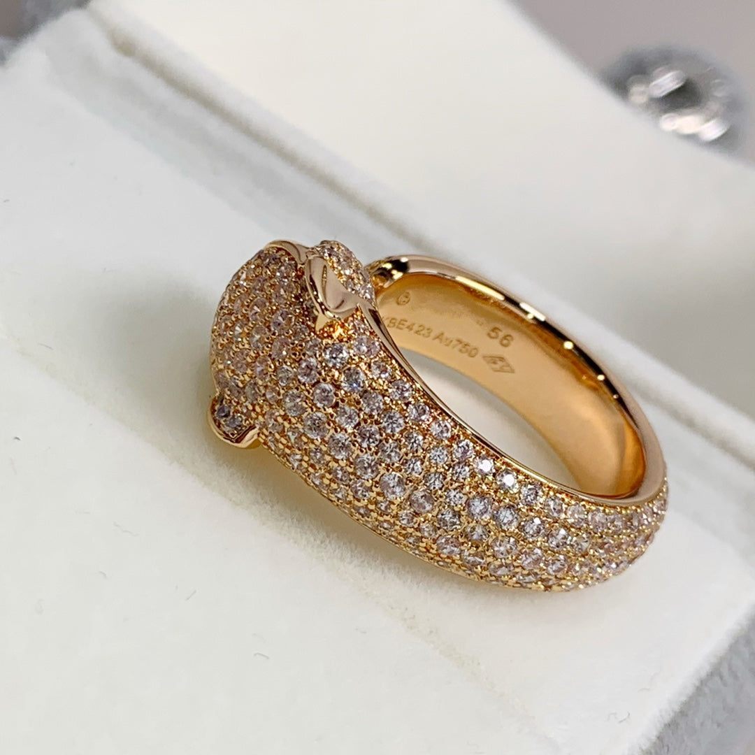[Lucky Star]PANTHERE PINK GOLD DIAMOND RING