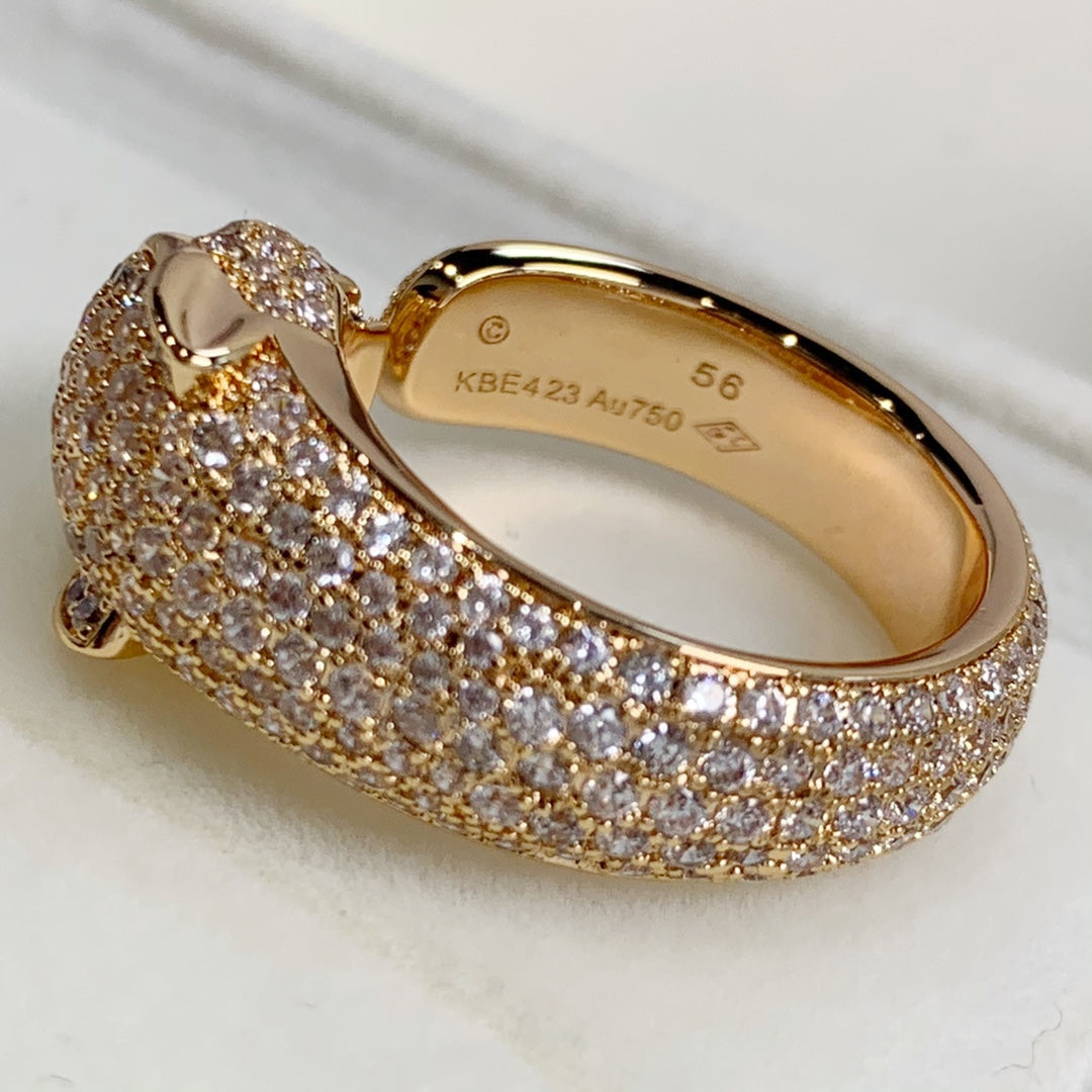 [Lucky Star]PANTHERE PINK GOLD DIAMOND RING