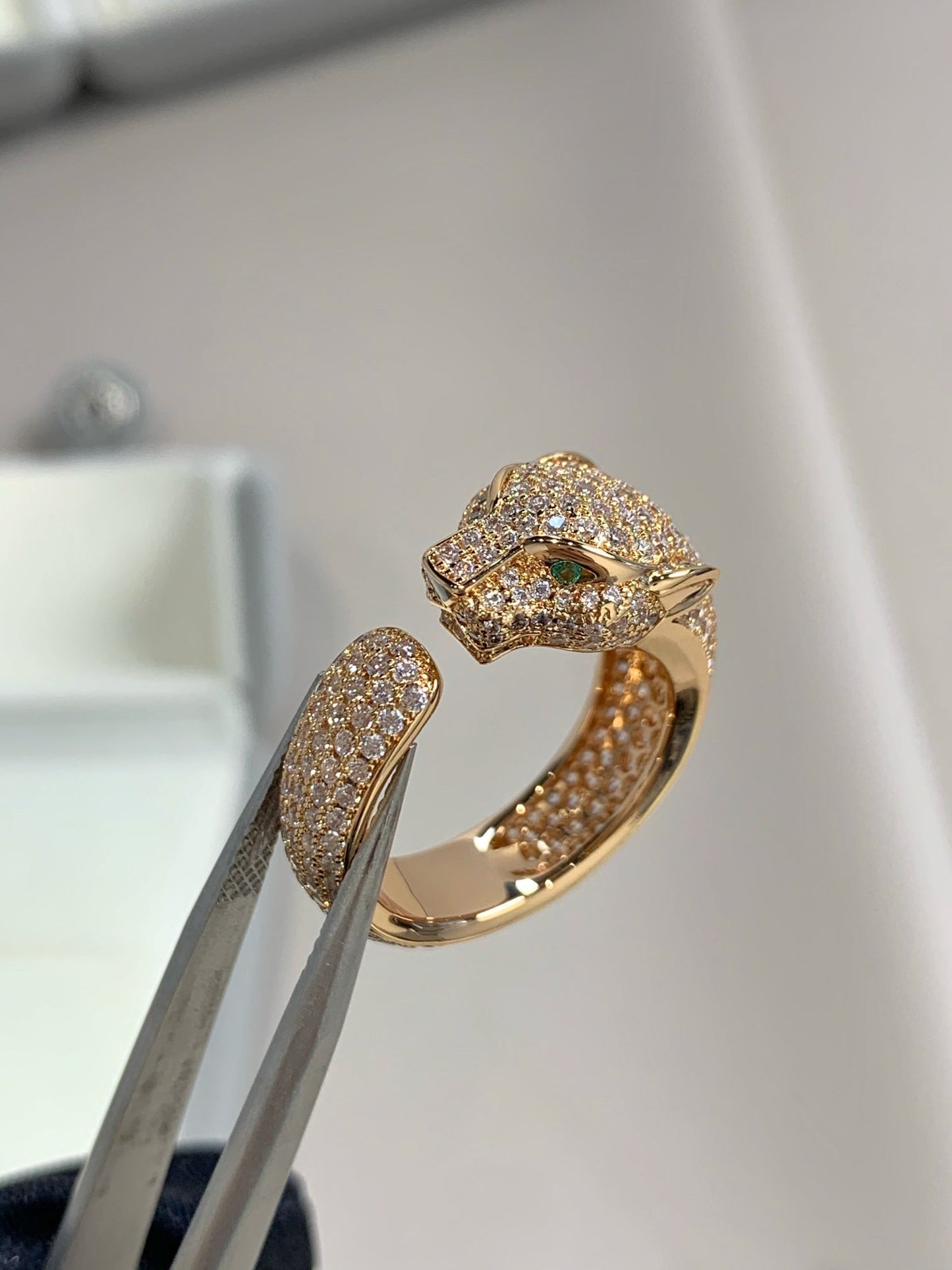 [Lucky Star]PANTHERE PINK GOLD DIAMOND RING