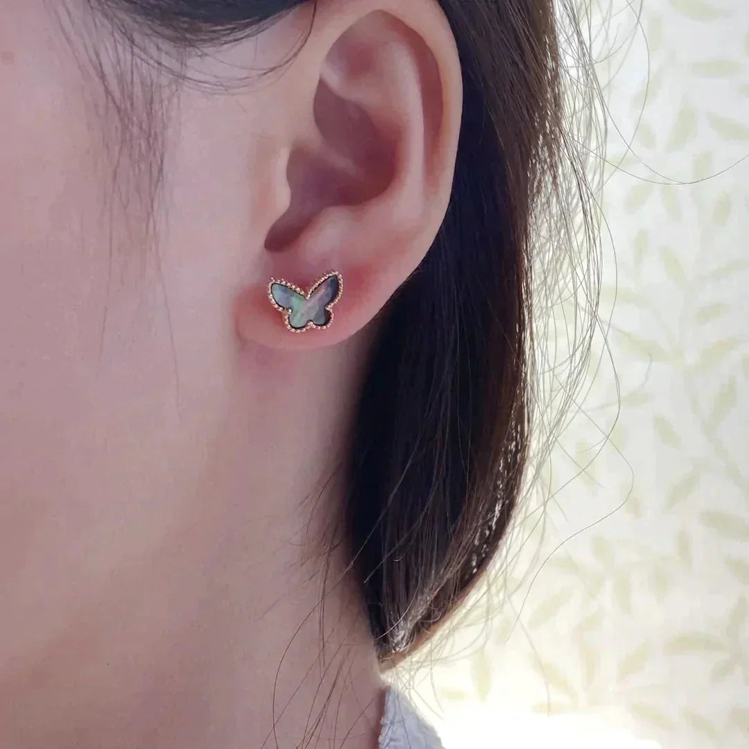 [Lucky Star]BUTTERFLY DARK MOP  EARRINGS