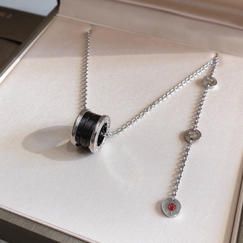 [Lucky Star]ZERO 1 BLACK CERAMIC SILVER NECKLACE