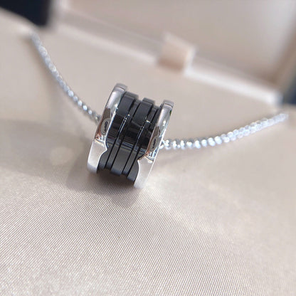 [Lucky Star]ZERO 1 BLACK CERAMIC SILVER NECKLACE