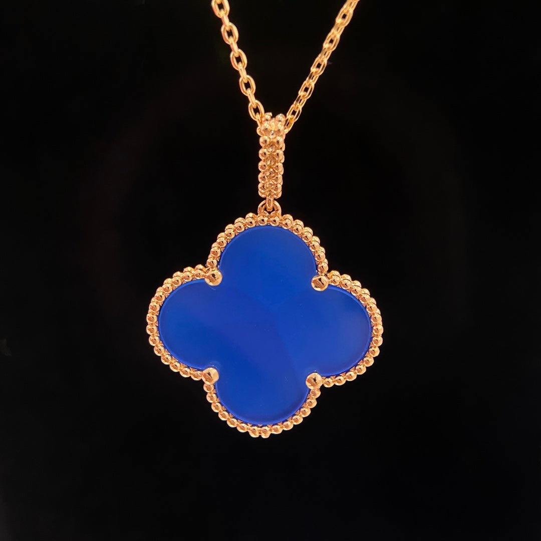 [Lucky Star]CLOVER 25MM NECKLACE TURQUOISE ROSE GOLD