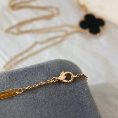 [Lucky Star]CLOVER 25MM NECKLACE GOLD ONYX