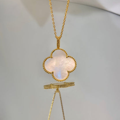 [Lucky Star]CLOVER 25MM MOP LARGE PENDANT NECKLACE
