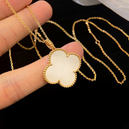 [Lucky Star]CLOVER 25MM MOP LARGE PENDANT NECKLACE