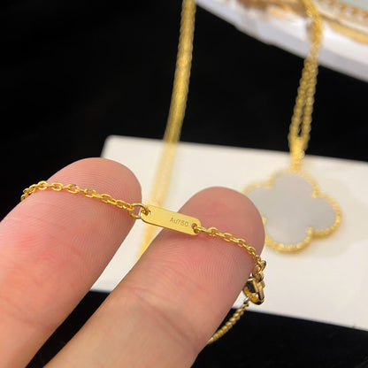 [Lucky Star]CLOVER 25MM MOP LARGE PENDANT NECKLACE
