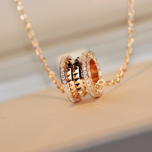 [Lucky Star]ZERO 1 ROCK PEDANT PINK GOLD NECKLACE