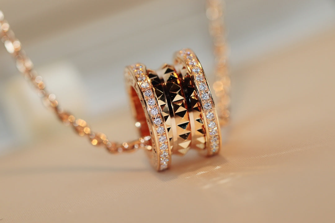 [Lucky Star]ZERO 1 ROCK PEDANT PINK GOLD NECKLACE
