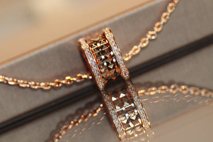 [Lucky Star]ZERO 1 ROCK PEDANT PINK GOLD NECKLACE