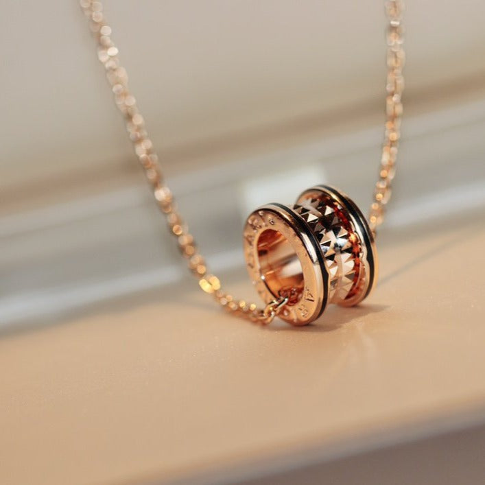 [Lucky Star]ZERO 1 ROCK PEDANT PINK GOLD BLACK NECKLACE