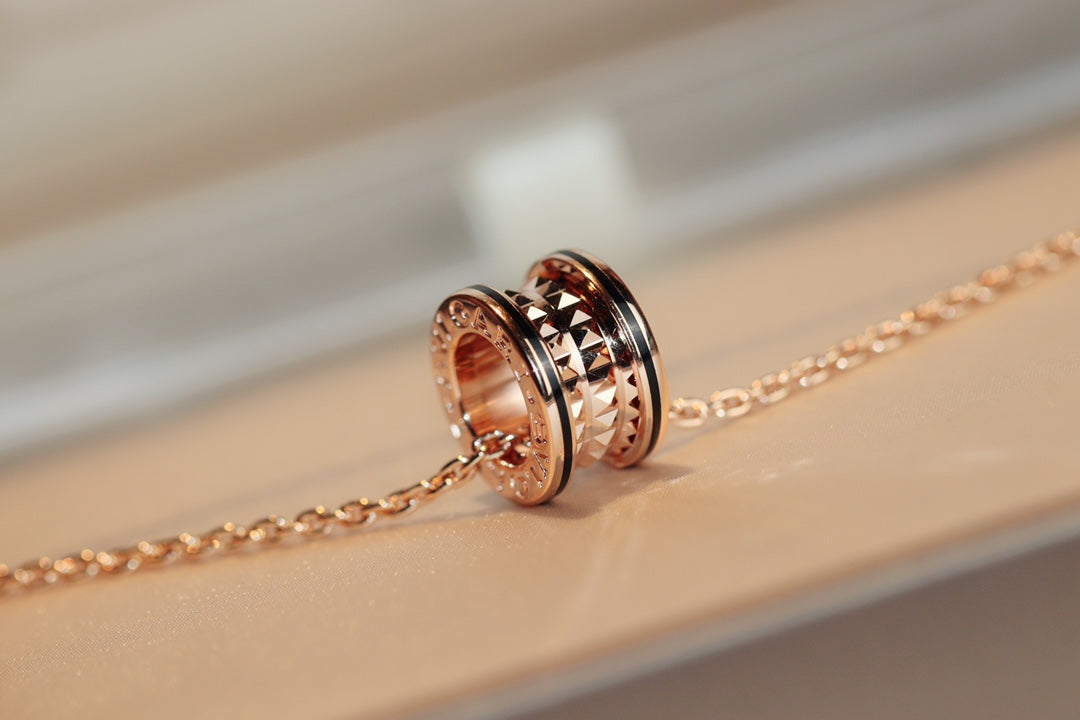 [Lucky Star]ZERO 1 ROCK PEDANT PINK GOLD BLACK NECKLACE