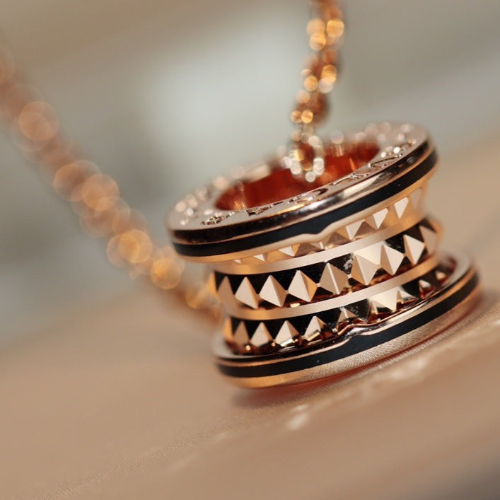 [Lucky Star]ZERO 1 ROCK PEDANT PINK GOLD BLACK NECKLACE