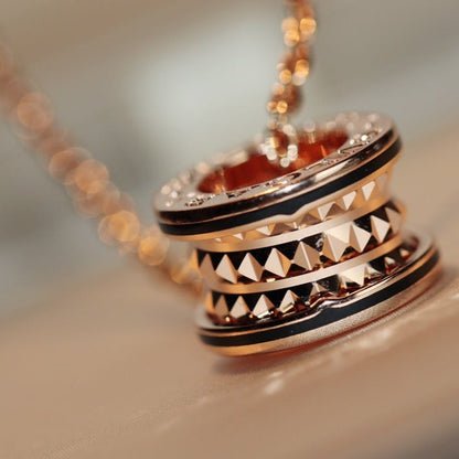 [Lucky Star]ZERO 1 ROCK PEDANT PINK GOLD BLACK NECKLACE