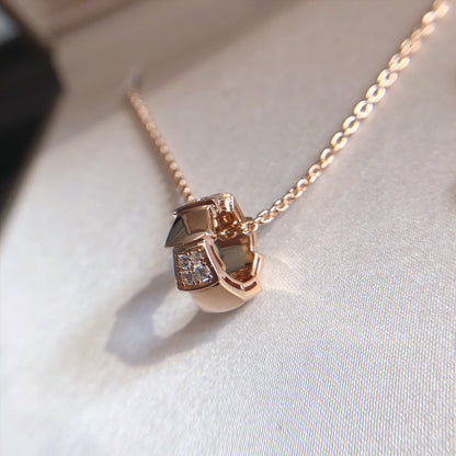 [Lucky Star]SERPENTI PEDANT DIAMOND PINK GOLD NECKLACE