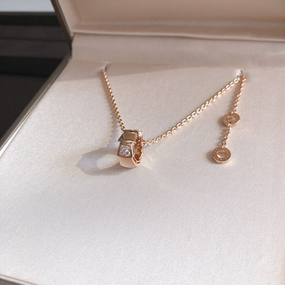 [Lucky Star]SERPENTI PEDANT DIAMOND PINK GOLD NECKLACE
