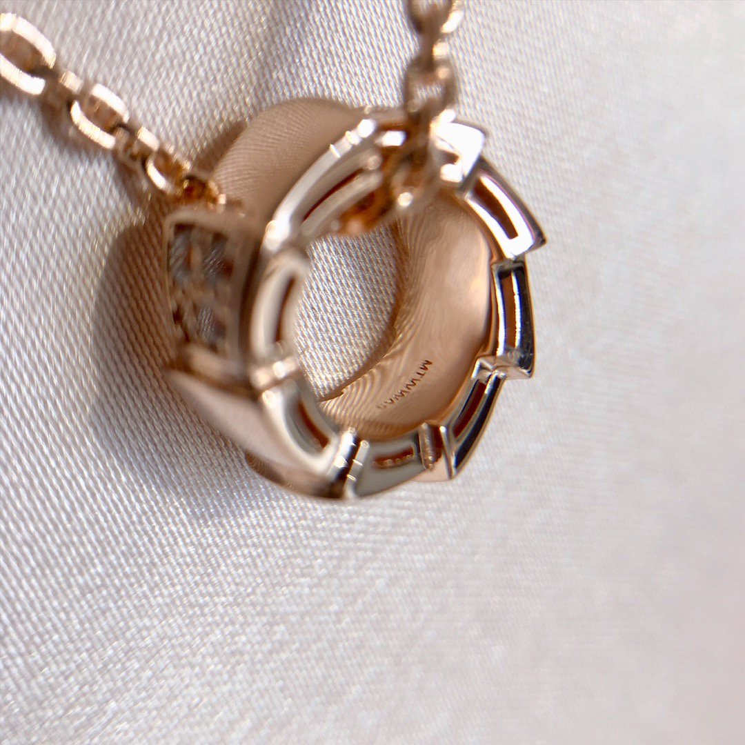 [Lucky Star]SERPENTI PEDANT DIAMOND PINK GOLD NECKLACE