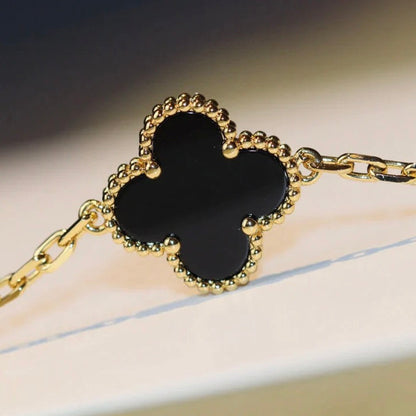 [Lucky Star]CLOVER 20 MOTIFS ONYX NECKLACE