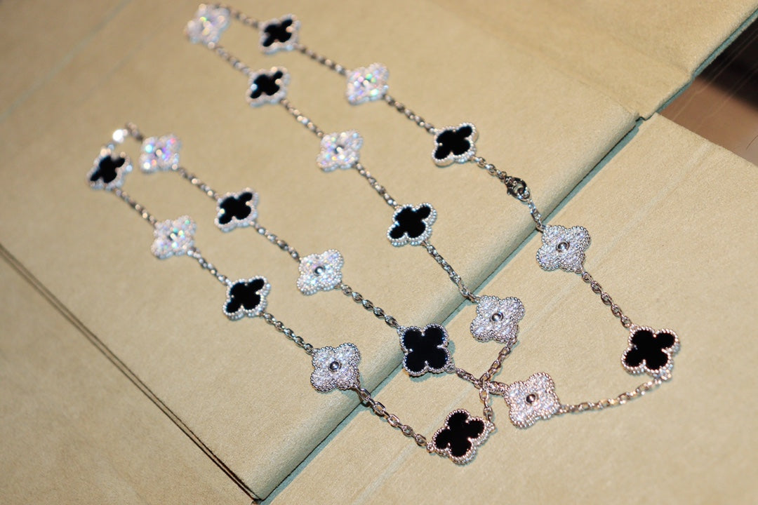 [Lucky Star]CLOVER 20 MOTIFS ONYX DIAMOND SILVER