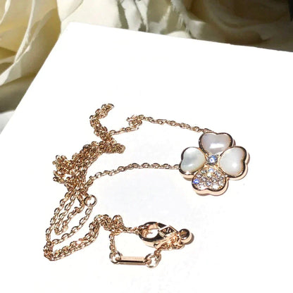 [Lucky Star]CLOVER MOP DIAMOND ROSE GOLD NECKLACE