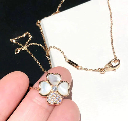 [Lucky Star]CLOVER MOP DIAMOND ROSE GOLD NECKLACE
