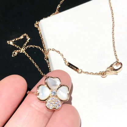 [Lucky Star]CLOVER MOP DIAMOND ROSE GOLD NECKLACE