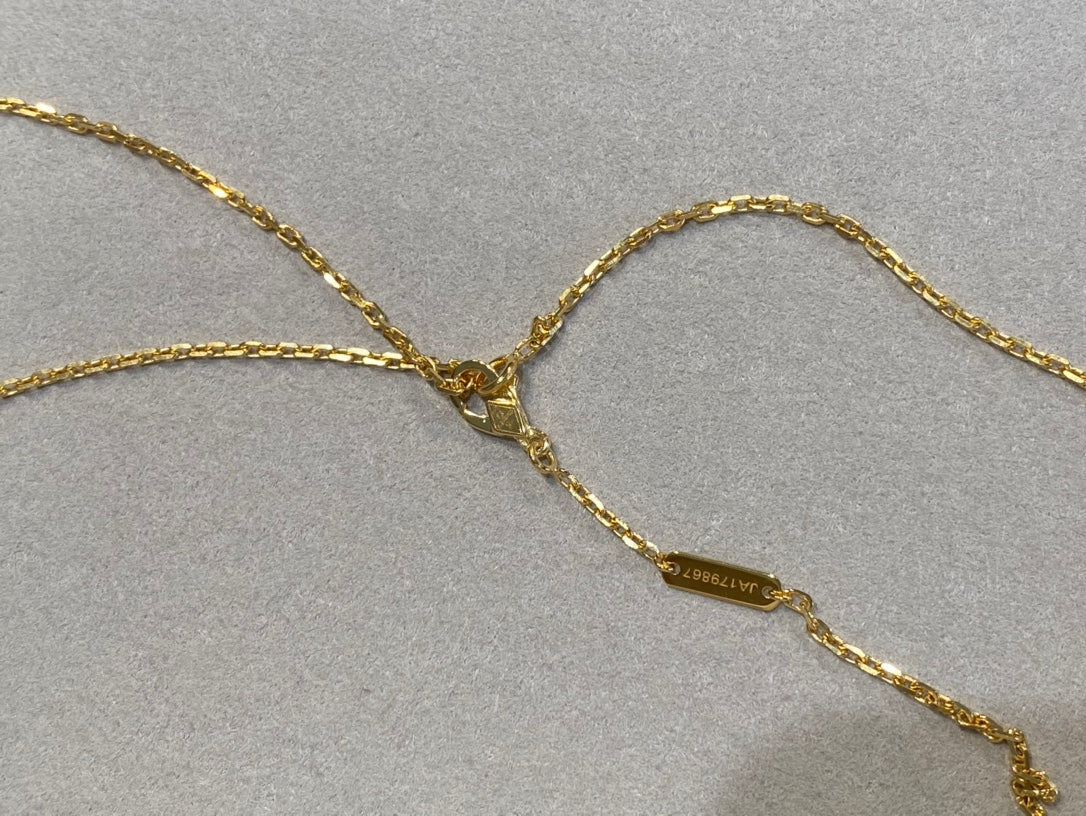 [Lucky Star]CLOVER 25MM NECKLACE GOLD CARNELIAN