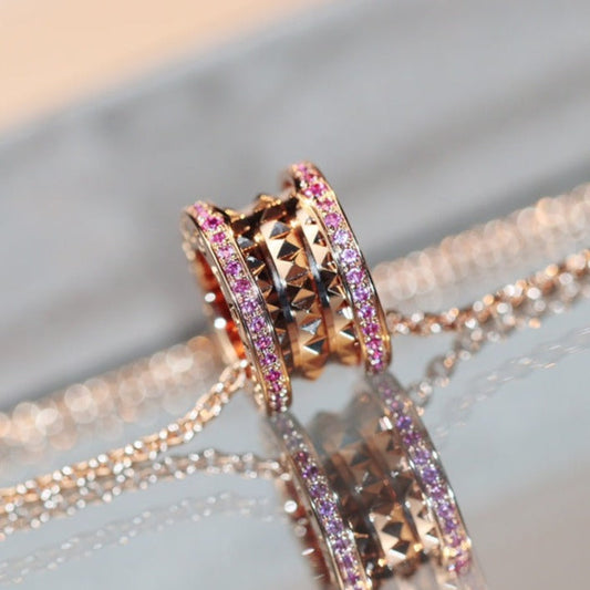 [Lucky Star]ZERO 1 ROCK PINK GOLD PINK DIAMOND NECKLACE