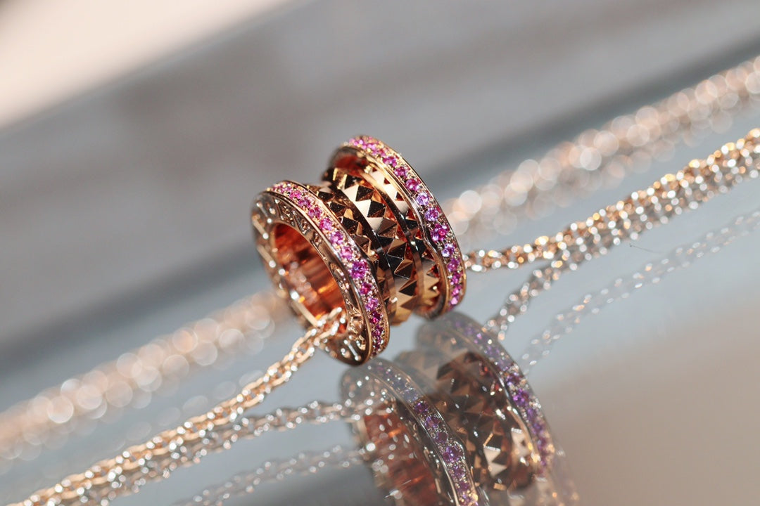 [Lucky Star]ZERO 1 ROCK PINK GOLD PINK DIAMOND NECKLACE