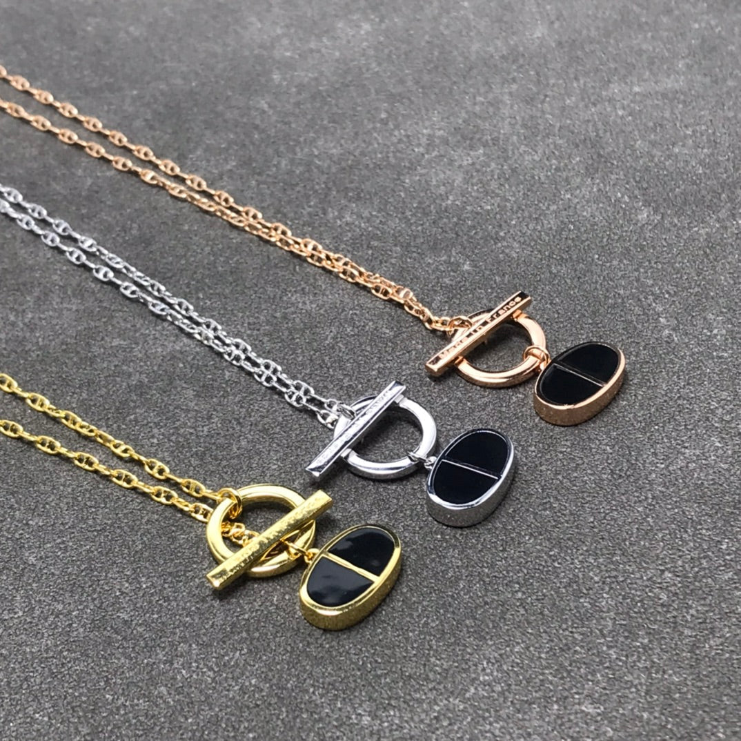 [Lucky Star]CHAINE VERSO BLACK CERAMIC  NECKLACE