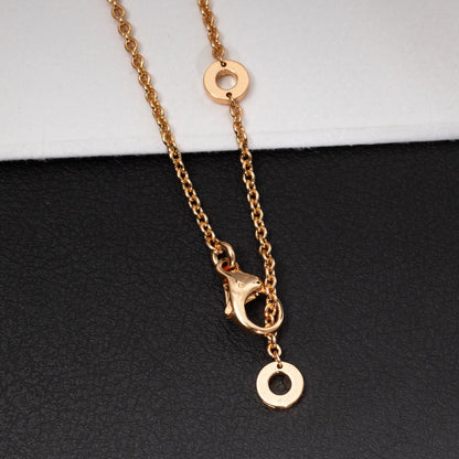 [Lucky Star]ZERO 1 WHITE CERAMIC PINK GOLD DIAMOND NECKLACE