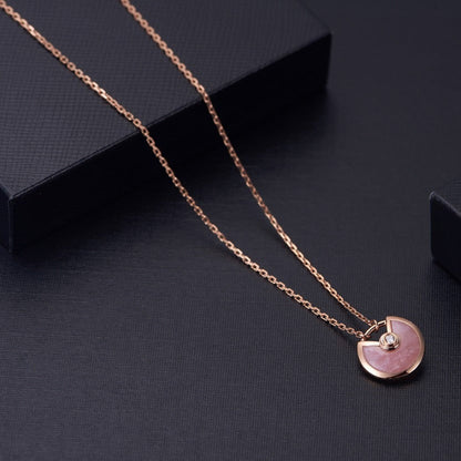 [Lucky Star]AMULETTE ROSE GOLD PINK MOP NECKLACE