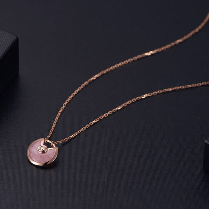 [Lucky Star]AMULETTE ROSE GOLD PINK MOP NECKLACE
