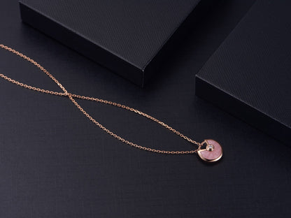 [Lucky Star]AMULETTE ROSE GOLD PINK MOP NECKLACE
