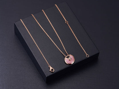 [Lucky Star]AMULETTE ROSE GOLD PINK MOP NECKLACE